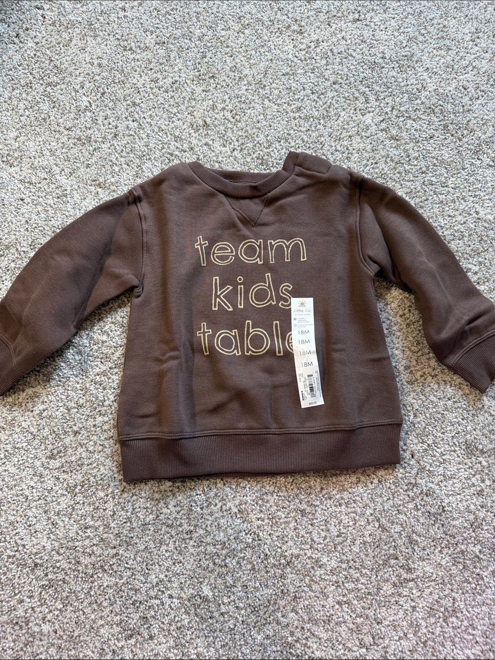 Little Co by Lauren Conrad - Brown 'Team Kids Table' Crewneck Sweatshirt - 18M